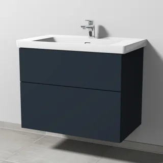 Sanipa 3way Waschtischunterbau zu Villeroy & Boch Subway 3.0 Waschtisch mit 2 Auszügen, Marine-Matt SP8481R