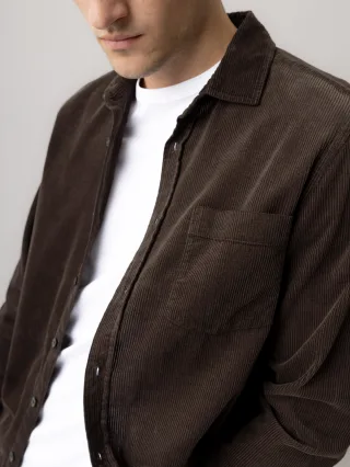 mos mosh gallery - MMGAlden Corduroy Shirt black coffee - Gr. - M