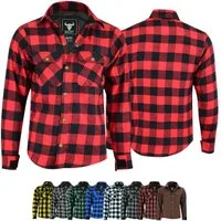 BULLDT Motorradjacke BLD1201 (mit 4 CE-Protektoren) BULLDT Herren Motorradhemd Holzfäller-Look Hemd