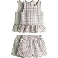 The Set Top & Shorts The Set Ärmelloses Schößchen-Top + Shorts, 2er-Set (4-tlg)