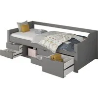 HOME DELUXE Bett Kinderbett COSMOS mit Schubladen 90 x 200 cm (inkl. Lattenrost & wahlweise mit Matratze, 2-tlg), Bett mit Schubladen & viel Stauraum, Einzelbett, Jugendbett