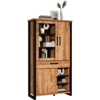 Home affaire Vitrine Elda (1-St) Vitrine mit 3 Türen & 1 Vollauszug Schublade - (B/T/H) 106/45/195 cm