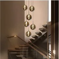 Nettlife Pendelleuchte G9 Hängelampe modern Bernstein/Grau Glas 1/3/4/6/10/15 Flammig, Höheverstellbar, LED wechselbar, Warmweiß, für Küchen Wohnzimmer Schlafzimmer Flur