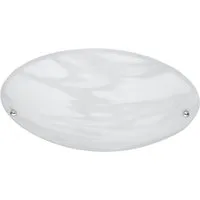 TRIO Leuchten LED Deckenleuchte rund, Alabaster Glas Lampenschirm Ø25cm, Leuchtmittel dimmbar, LED wechselbar, Warmweiß, klein-e Deckenlampe flach, Deckenbeleuchtung mit E27 Leuchtmittel