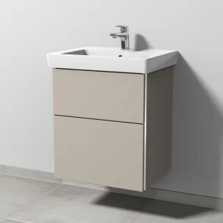 Sanipa 3way Waschtischunterbau zu Villeroy & Boch Subway 2.0 Waschtisch mit 2 Auszügen, Kaschmir-Mat BP6111U