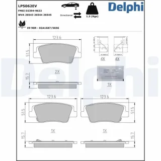 Delphi Bremsbel?ge hinten Hyundai Ioniq Kia Ev6 Ev9