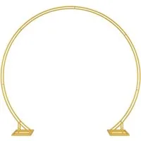 vidaXL Pergola Doppelter Hochzeitsbogen Gold 220 x 45 x 200 cm Stahl, (1-tlg)