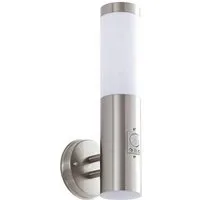 Lindby Außen-Wandleuchte Kristof, Edelstahl Alu IP44mit Bewegungsmelder, 1 x 15 W LED