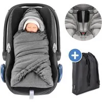Zamboo Fußsack Grau, Baby Winter Einschlagdecke für Babyschale und Kinderwagen Babywanne