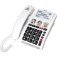 Geemarc Notruftelefon 4G mit Notruf-Armband, Steckplatz für NANO CL9000_WH_VDE Seniorentelefon (Foto-Tasten, Freisprechen, für Hörgeräte kompatibel)