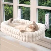 FELIXLEO Haustiertreppe CheerPals Katzen Fensterliege Faltbar Hängematte bis 18kg Stahlgestell (1-St)