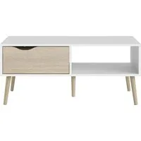 Home affaire Couchtisch Oslo, Beistelltisch, Sofatisch, Coffeetable, Wohnzimmertisch, mit 2 Ebenen, 1 Schublade, 1 offenes Fach, Breite 99 cm