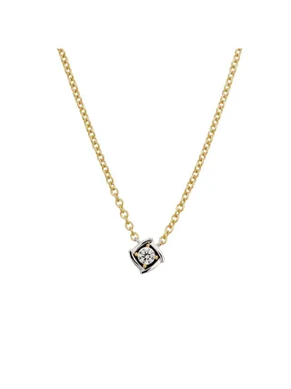 Lyomi Collier 585/- Gelbgold/Weißgold Viereck