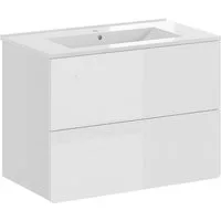 Vicco Badmöbel-Set Izan, Weiß Hochglanz, 2 Teile, (2-St., 2er Set)