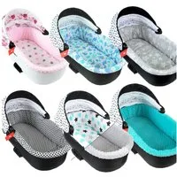 BabyLux Kinderwagen-Bezug BABYLUX Nestchen für Kinderwagen BABYWANNE + Matratze 2 Tlg Set, W10 - Rosa + Sterne
