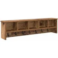 vidaXL Regal Wandmontierter nachttisch mit Regal Altholz 100 x 16 x 26 cm, 1-tlg.