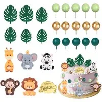 CLTYQ Tortenstecker 27 PCS Tiere Geburtstag Tortendeko, Tortendeko Tiere Wald, Dschungel Torten deko Geburtstag, Kindergeburtstags-Kuchendekoration