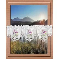 HOSSNER - ART OF HOME DECO Querbehang Blumensee (1 St), Stangendurchzug, blickdicht, Ausbrenner, m. Cut-Outs