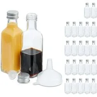 relaxdays Vorratsglas Kleine Flaschen im Set 100 ml, Glas, (24-tlg., 24er Set), 24er Pack