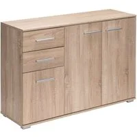 Casaria Kommode Alba DB101, mit 3 Türen 2 Schubladen 107x75x35cm spiegelbarer Aufbau Holz