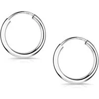 Materia Paar Creolen Unisex Silber Creolen Basic klein Ø13mm SO-368, 925 Sterling Silber, rhodiniert
