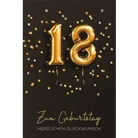 BSB Grußkarten 18. Geburtstag - Glückwunschkarte im Format 11,5 x 17 cm mit