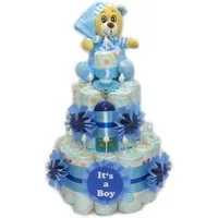 Geschenketorten-Gebhardt Windeln Windeltorte It's a Boy mit Schlafbär blau, Windelgeschenk Junge