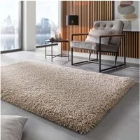 TaraCarpet Langflor-Teppich Ragolle Twilight, rechteckig, Höhe: 60 mm, Shaggy Hochflorteppich beige Wohnzimmer Schlafzimmer 065x130