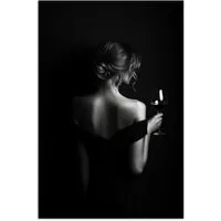 MuchoWow Poster Frau - Wein - Kleid, (1 St), Poster ohne Rahmen, Wandbild, Wandposter, 20x30 cm