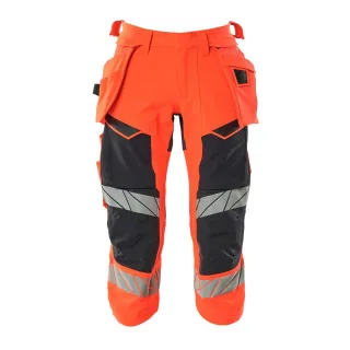 MASCOT Dreiviertel-Hose mit Hängetaschen ACCELERATE SAFE Hi-vis Rot / Schwarzblau 50 - 19049-711-22210-C50