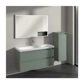 Villeroy und Boch Skyla Seitenschrank C80201AF 1 Tür, 1 Schublade, 350 x 1000 x 349 mm, Soft Green / Soft Green