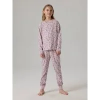 Name It Schlafanzug NKFNIGHTSET VIOLETFLOWER NOOS Baumwollmischung, Allover-Druck