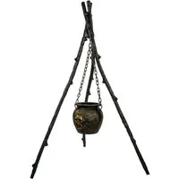 Horror-Shop Dekoobjekt Dreibein mit Hexenkessel, Licht & Sound 130cm