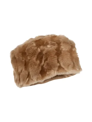 Marc Cain Collections - Hut aus kuscheligem Fake Fur tannin - Gr. - OS