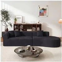 Aivermeil Ecksofa 4-6 Sitzer L-Form Cloud Couch aus Cord, Modulares Wohnzimmersofa, für große Räume inklusive Kissen, keine Montage erforderlich
