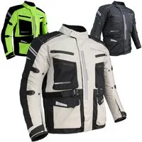 Alpha Speeds Motorradjacke JET PRO, All-Saison Motorradjacke inklusive Protektoren (2026) Abnehmbares Membran + Futter, 7 Belüftungen, 10 Taschen, in Off-White