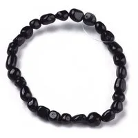 Eden Stone Armband Armband Natürlicher Turmalin Perlen Schörl Trommelsteine Schwarz (1-tlg)