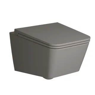 VitrA Equal Tiefspüler-Wand-WC VitrA Flush 2.0 V-Fit ohne Spülrand Steingrau Matt,7245B476-0075 7245B476-0075