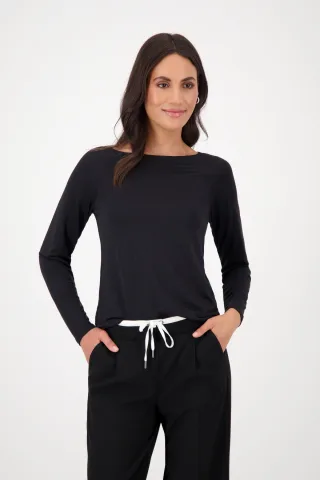 monari - Basic-Langarmshirt schwarz - Gr. - 36