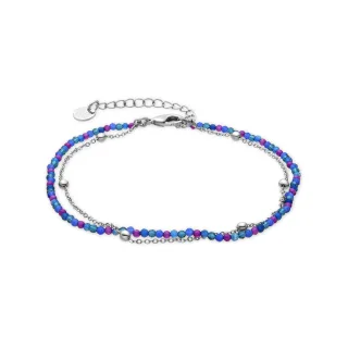 Luxenter Armband mit violettem Kristall in Silberoptik - Miwa