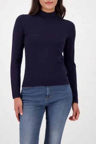 monari - Basic-Langarm-Pullover mit Stehkragen night sky - Gr. - 36