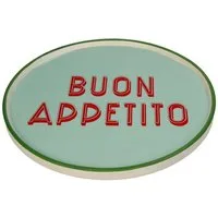 Kersten BV Speiseteller Teller Antipasti - Buon Appetito Stoneware Grün, (1 St), 25,5 x 25,5 cm