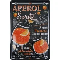 WOGEKA ART Metallbild Aperol Spritz - Cocktail Rezept - 20 x 30 cm Retro Blechschild Bar
