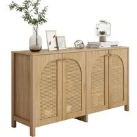 Merax Sideboard, Kommode mit verstellbaren Einlegböden,Anrichte,Rattantüren