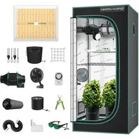 Mars Hydro Gewächshaus Mars Hydro Growbox Komplettset, BxTxH: 80 x 80 x 160 cm, BxLxH: 80 x 80 x 160 cm, TS1000 LED 150W mit Abluftsystem