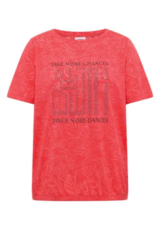 CECIL - T-Shirt in Ausbrenner-Optik coral - Gr. - L