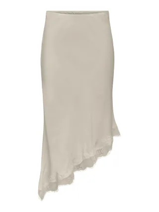 ONLY - ONLFARAYA SATIN LACE SKIRT WVN Oatmeal - Gr. - L