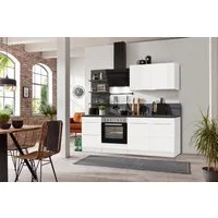 KOCHSTATION Küchenzeile KS-Brindisi, Breite 210 cm, wahlweise mit E-Geräten, mit MDF-Fronten und Regal