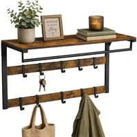 relaxdays Wandgarderobe 3 in 1 (1 St), Vintagebraun-Schwarz, 80 cm