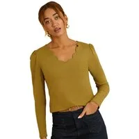 Love & Roses Langarmbluse Love & Roses Jersey-Shirt mit Bogenkanten, Regular (1-tlg)